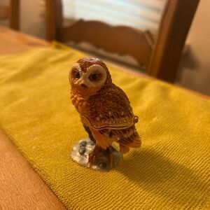 Jere Luxury Giftware Bejeweled MR WHOO Barn Owl Trinket Box